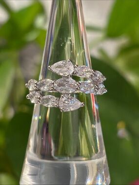 Elegant White Crystal Marquise Ring